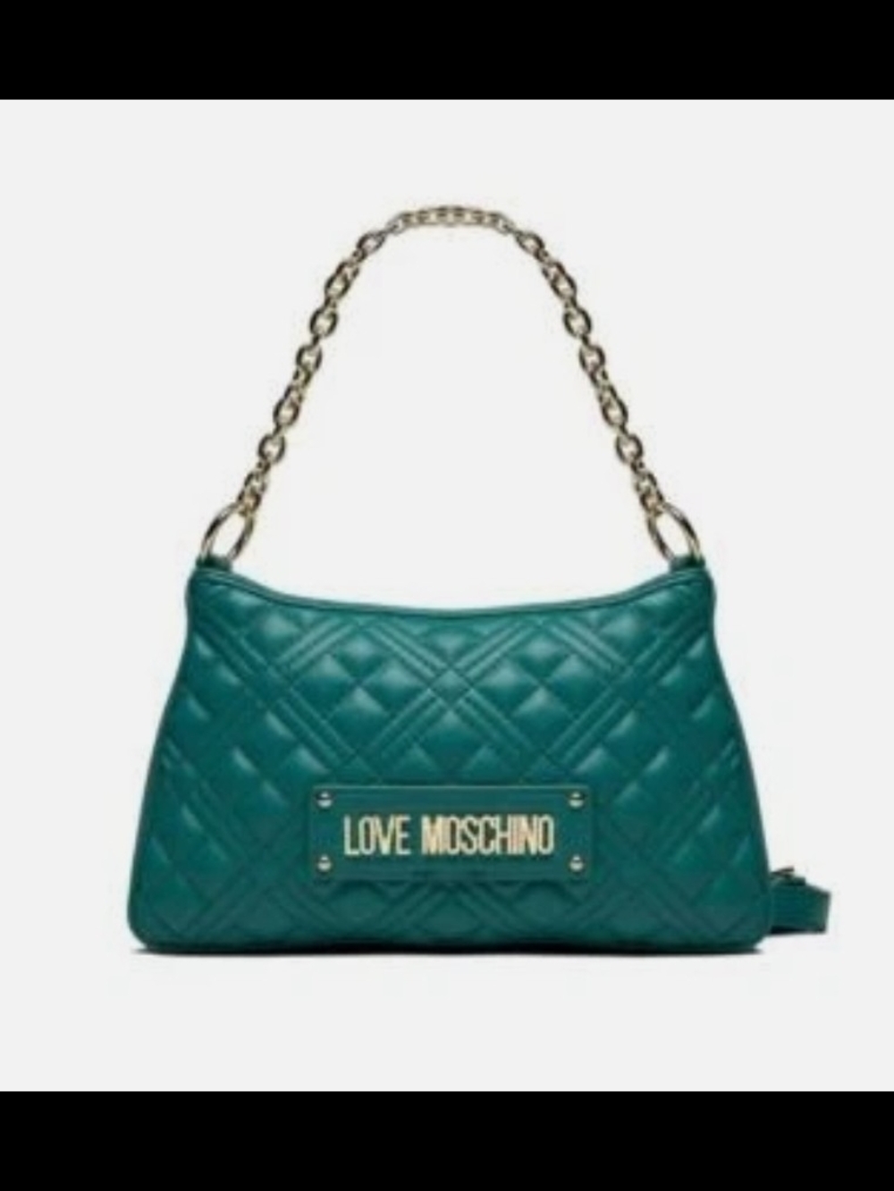 NWT LOVE MOSCHINO WOMEN'S HANDBAG BAG BORSA QUILTED BAG PU VERDE JC4135PP0FLA085
